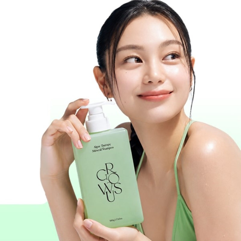 Growus Algae Therapy Mineral Shampoo 500ml – Refreshing Scalp Care Shampoo for Hydrated & Healthy-Looking Hair