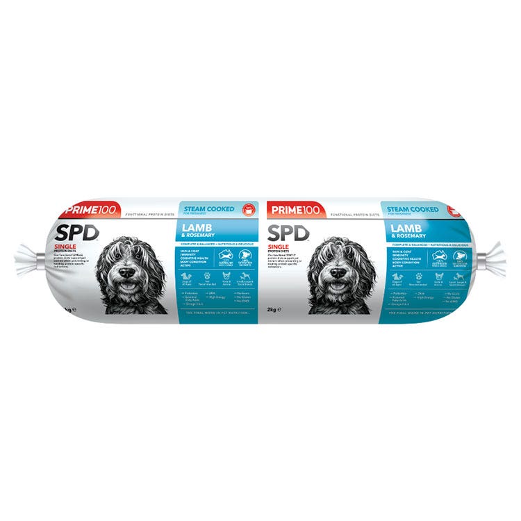 Prime100 SPD Lamb & Rosemary Fresh Roll Dog Food 2kg