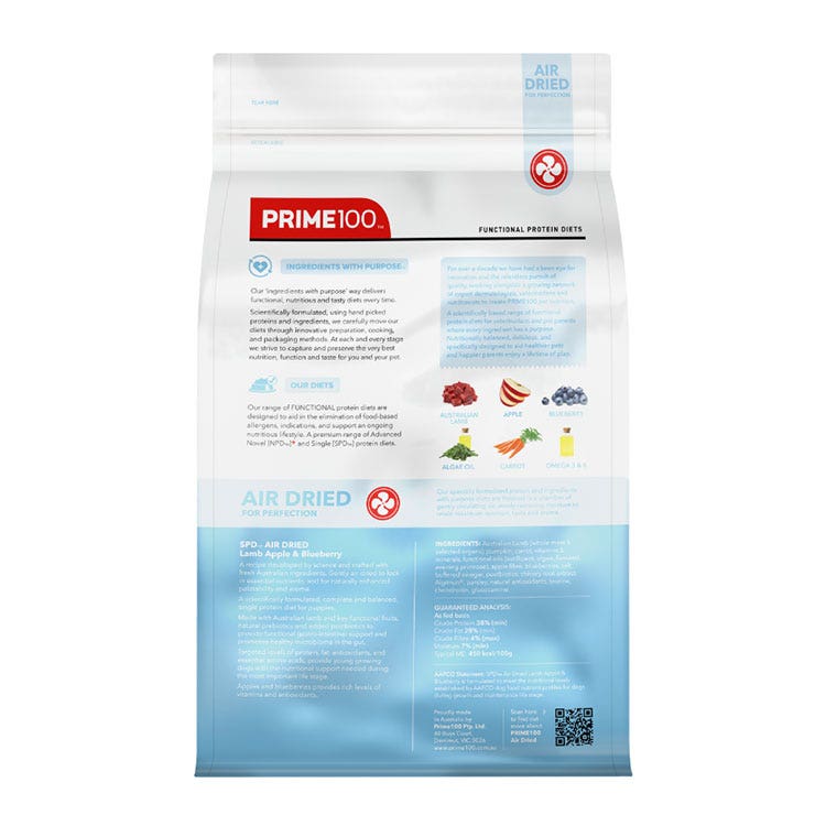 Prime100 SPD Lamb Apple & Blueberry Air Dried Puppy Food