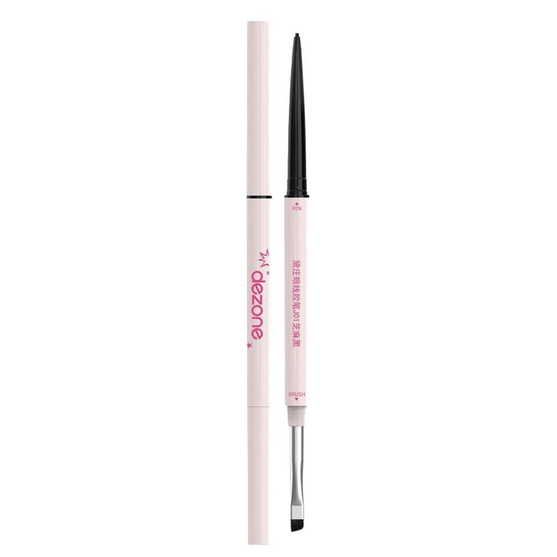 DEZONE Dual Ended Gel Eyeliner Pencil, Long-Lasting Waterproof Smudgeproof Precision Gel Eyeliner Duo for Precise Eye Makeup