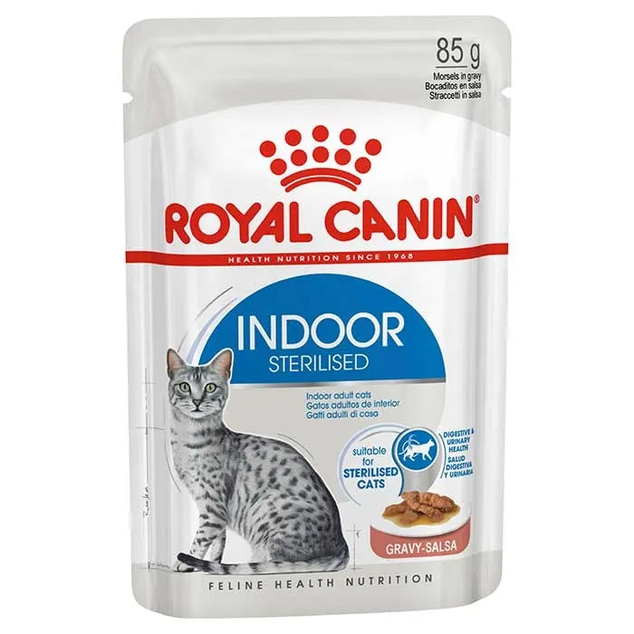 Indoor Gravy Adult Cat Food Pouch 85g x 48
