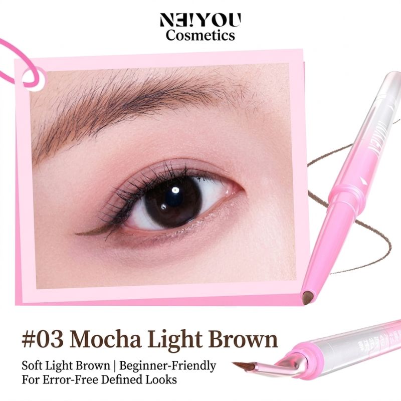 NEIYOU Angled Double Sides Gel Eyeliner – Waterproof & Smudge-Proof Dual-Ended Eyeliner Pen for Precise Cat-Eye & Long-Lasting Eye Makeup