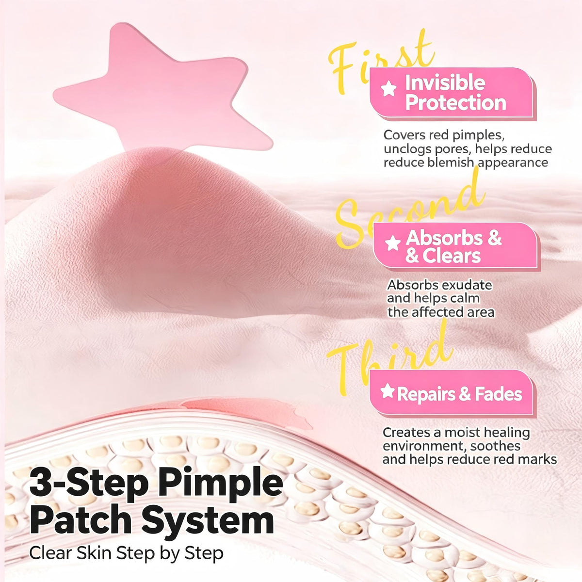 LMLTOP Star Acne Patches (36pcs) – Invisible Lightweight Breathable Spot Covers for Daily Blemish Care