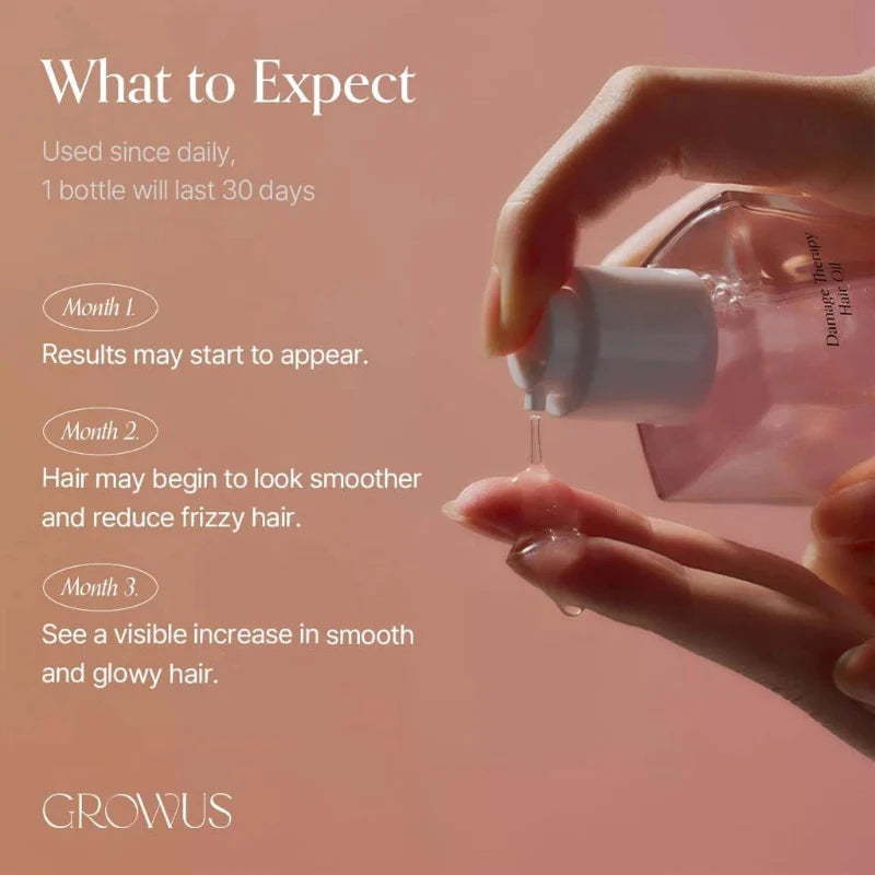 Growus Damage Therapy Hair Oil 65ml – Nourishing Korean Hair Oil for Smooth & Healthy-Looking Hair