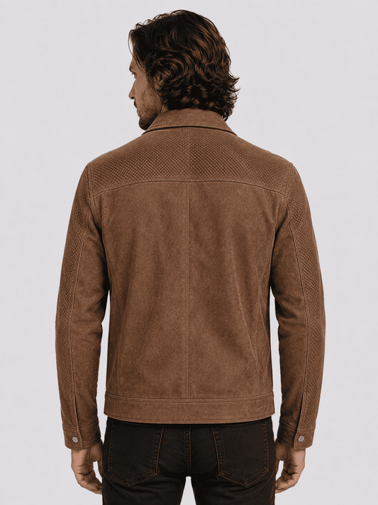 Blake Men's Brown Suede Textured Jacket