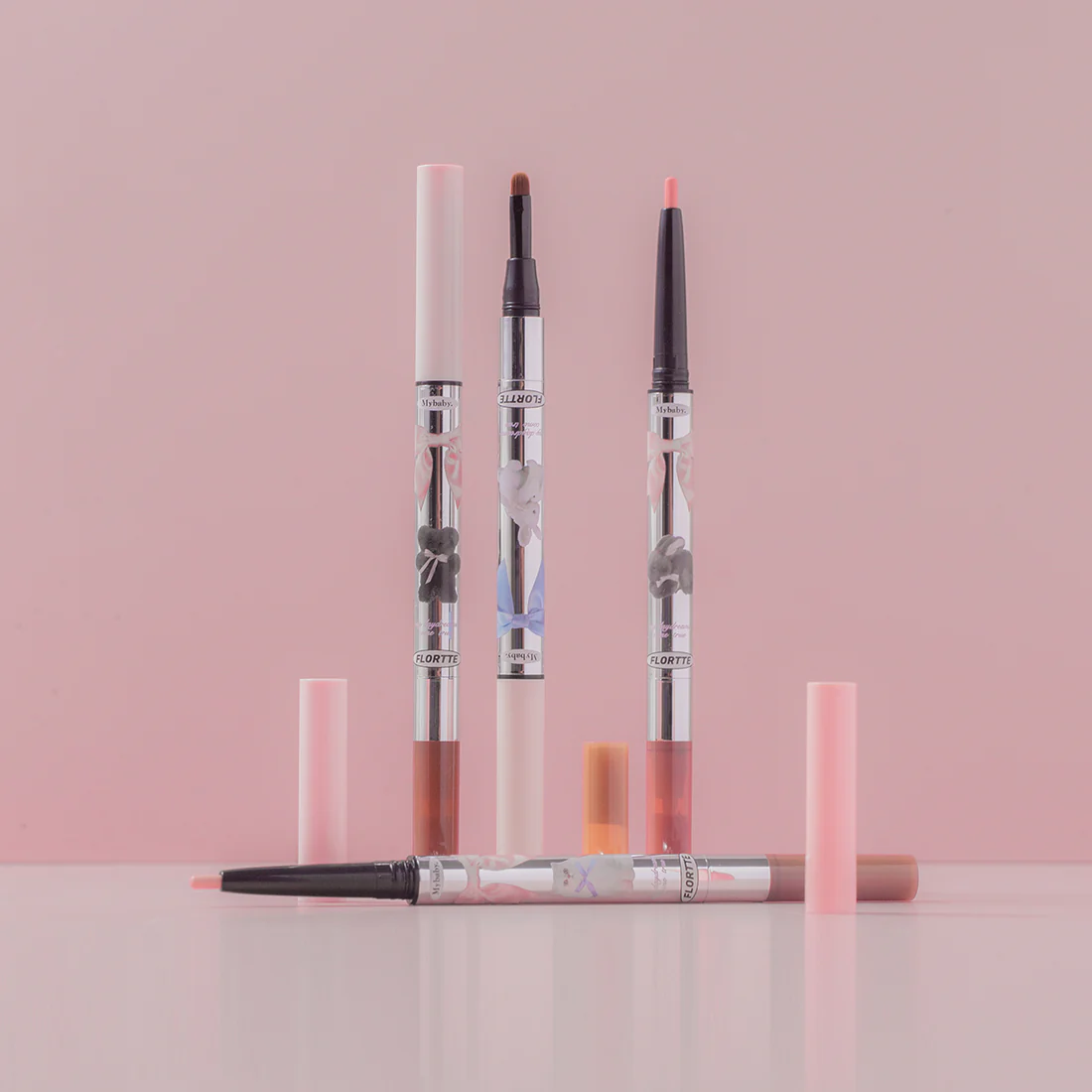 FLORTTE Double-Sided Eyeshadow Pencil – Dual-Ended Under Eye Highlight & Contour Stick for Natural Eye Makeup Princess Aegyo Sal Volumizing