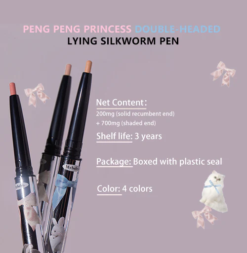 FLORTTE Double-Sided Eyeshadow Pencil – Dual-Ended Under Eye Highlight & Contour Stick for Natural Eye Makeup Princess Aegyo Sal Volumizing