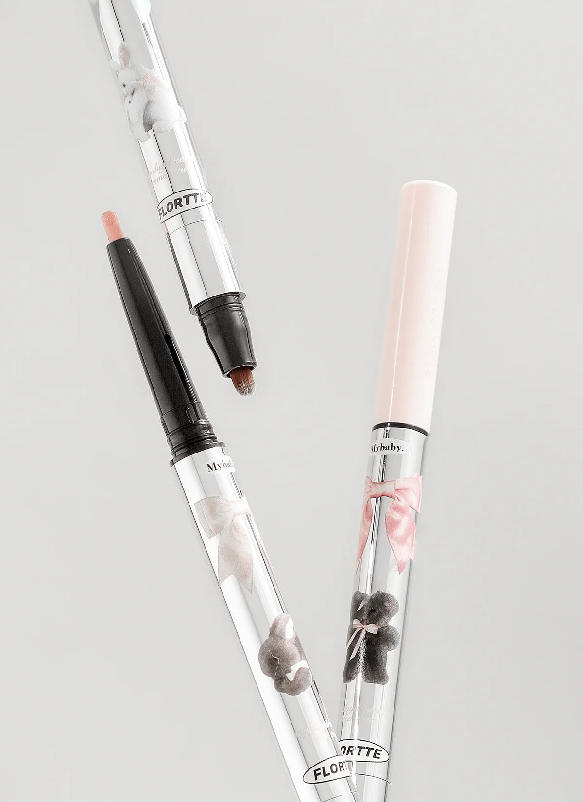 FLORTTE Double-Sided Eyeshadow Pencil – Dual-Ended Under Eye Highlight & Contour Stick for Natural Eye Makeup Princess Aegyo Sal Volumizing