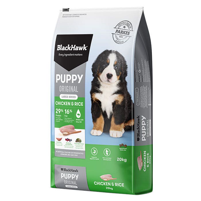 Black Hawk Chicken & Rice Large Breed Dry Puppy Food 20kg