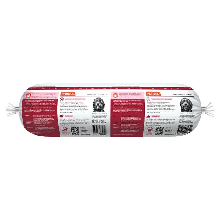 Prime100 SPD Beef & Carrot Fresh Roll Dog Food 2kg