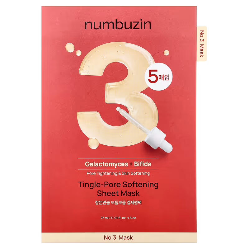 numbuzin Sheet Mask Mask Multipack (5 Sheets) - No.1 to No.5 Best Collection | Hydrating, Pores, Calming, Brightening & Anti-Aging Skin Care Set