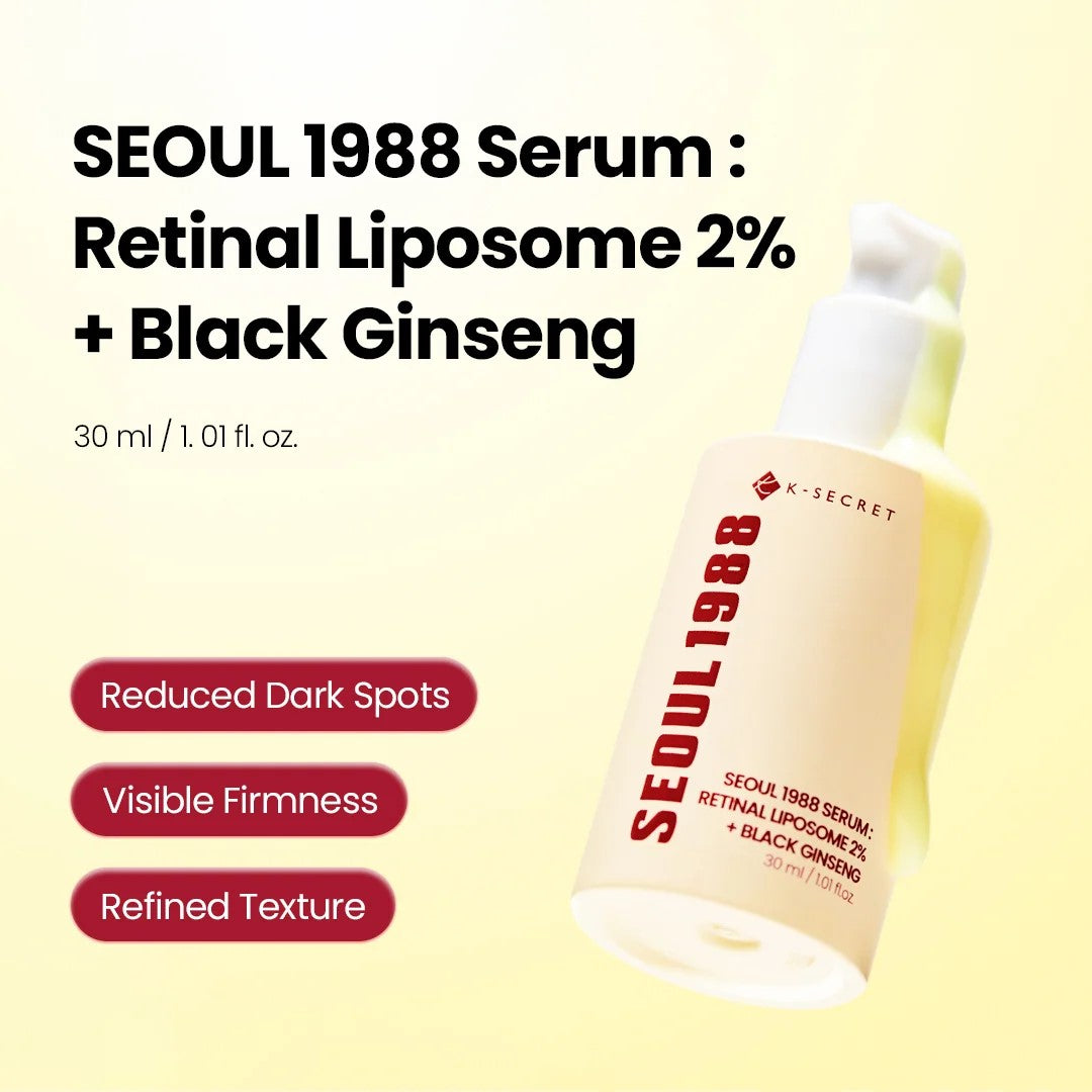 K-Secret Seoul 1988 Serum 30ml – Retinal Liposome 2% + Black Ginseng Anti-Ageing Serum