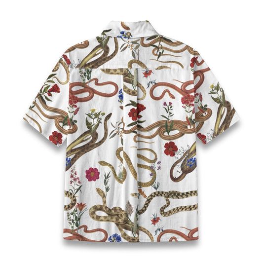 Snake and Flower Shirt in White