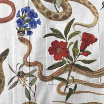 Snake and Flower Shirt in White