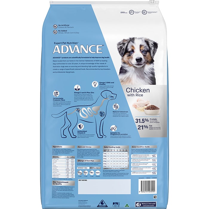 Advance Chicken & Rice Medium Breed Dry Puppy Food
