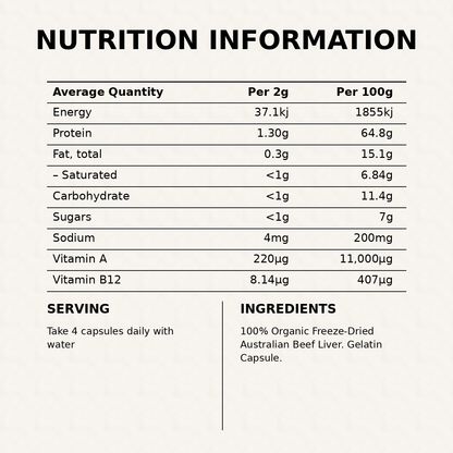 Australian Organic Beef Liver Capsules
