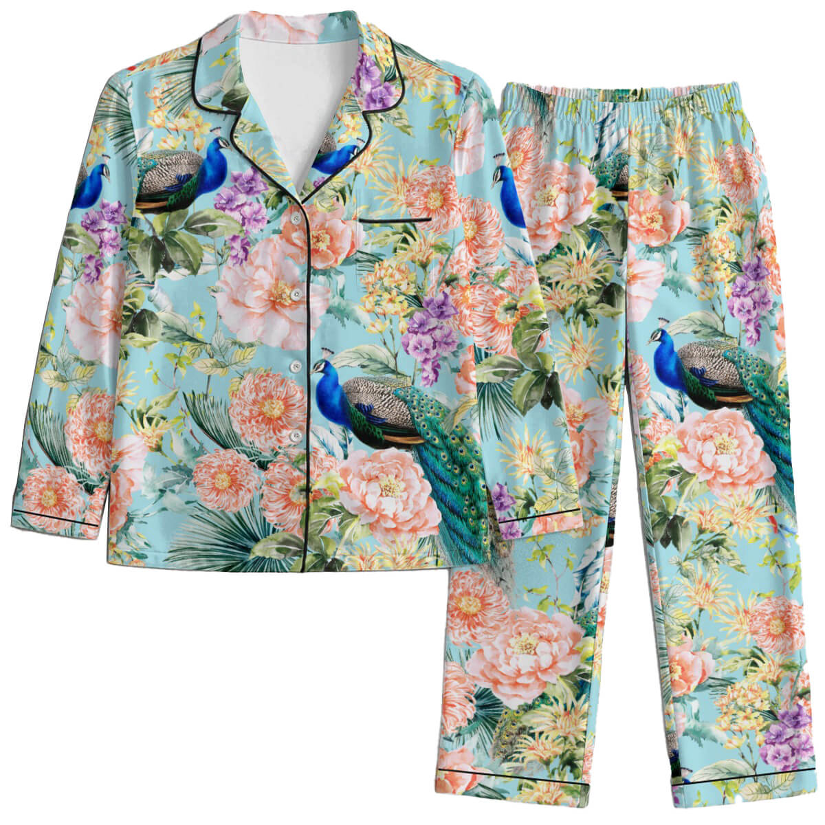 Peacock and Peony Womens Pyjamas