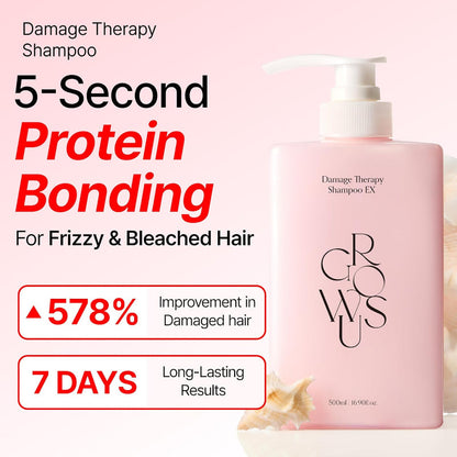 Growus Damage Therapy Shampoo EX 500ml – Korean Repair Care Shampoo for Dry &amp; Damaged Hair