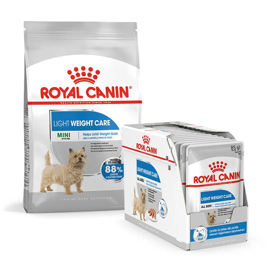 ROYAL CANIN Weight Mini Breed Bundle| Dog Food 3kg & Wet Dog Food 85g x 12