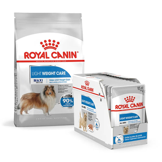 ROYAL CANIN Weight Maxi Breed Bundle | Dog Food 12kg & Wet Dog Food 85g x 12