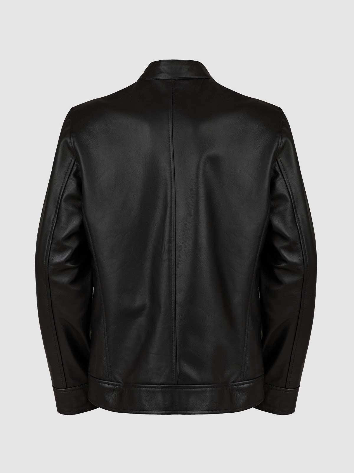 4 Pocket Black Leather Jacket