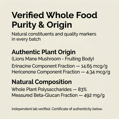 Lions Mane Whole Mushroom Capsules