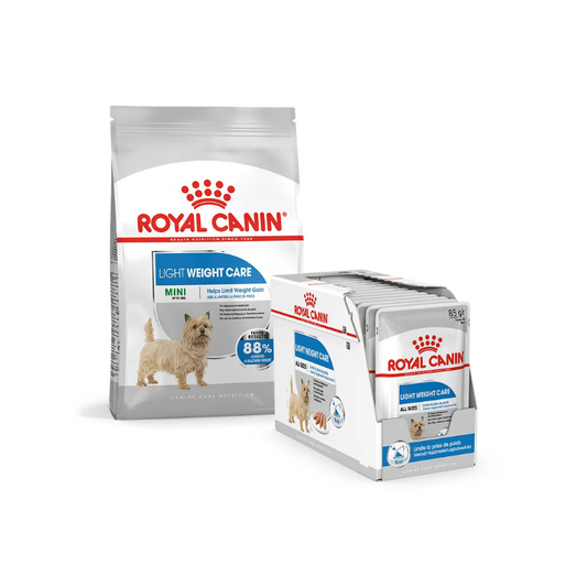 Royal Canin Weight Mini Breed Bundle| Dog Food 3kg & Wet Dog Food 85g x 12