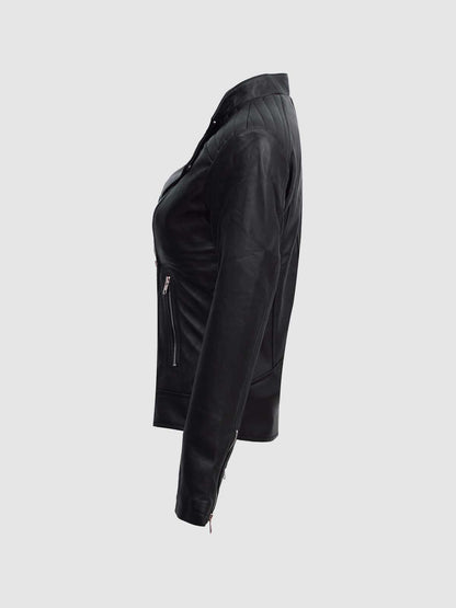 Black Leather Moto Jacket